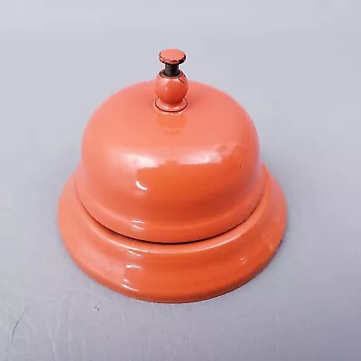 Vintage Orange Metal Hotel Bell Front Desk Counter Service Bell • $30