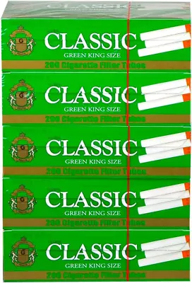 Green Menthol King Size Cigarette Tubes 200 Count Per Box (Pack Of 5) • $23.86