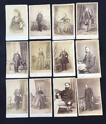 12 X VINTAGE ANTIQUE CABINET CARD PHOTOGRAPHS OF VICTORIAN WOMEN AND MEN P3 • £4.99