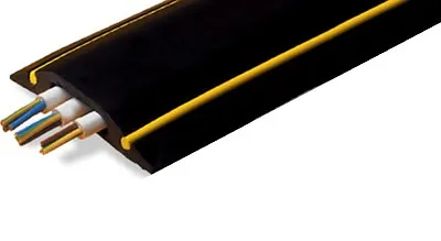 £22.95 • Buy Hazard Yellow & Black Rubber Floor Cable Wire Cover Tidy Protector Safety Ramp 