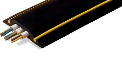 Hazard Yellow & Black Rubber Floor Cable Wire Cover Tidy Protector Safety Ramp  • £22.95