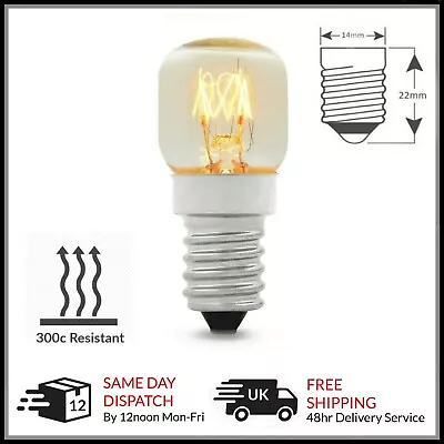 £6.99 • Buy 25w SES E14 Clear Cooker Oven Light Bulb Small Screw In Fit Lightbulb 300c Lamp