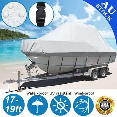 $67.95 • Buy Marine Grade 17-19FT 5.2-5.8m Trailerable Jumbo Boat Cover 600D UV Dust Outdoor