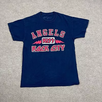 KISS T Shirt Mens Size M Blue Short Sleeve Angels Rack City Liquid Blue Rock Tee • $12.79