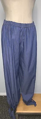 Med Cotton Medieval Renaissance Fair Pirate Pants Costume Blue Stripe Cosplay • $18.88