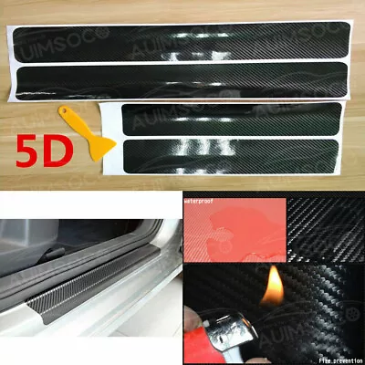 $13.46 • Buy Car-Door Sill Scuff Parts Accessories Carbon Fiber Vinyl Plate Sticker Protector