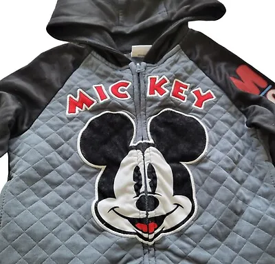 Mickey Mouse 90th Anniversary Boys Jacket Size 3T Disney Grey And Black Zip • $16.90