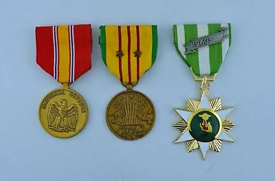 VIETNAM WAR 3 MEDAL SET 2 Campaign Stars National Defense Service Campaign    • $51.98