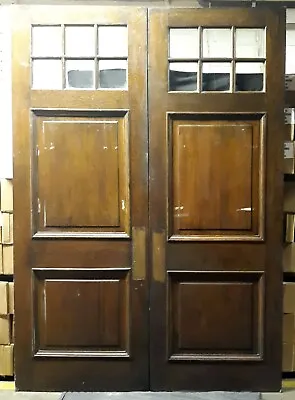 72x100 X1.75  Pair Antique Vintage Old Wooden Double Entry Exterior Doors Window • $3999.99