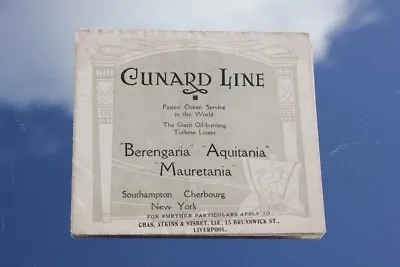 £75 • Buy Cunard Line Rms Berengaria Aquitania Etc Rare Fold Out Travel Agents Brochure