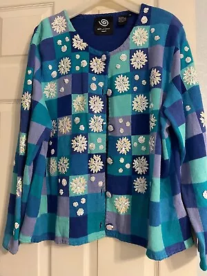 Michael Simon Vintage Snow Cardigan 2x • $49.99