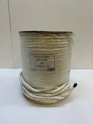 $155.69 • Buy 1/2  X 600' 3-Strand Twisted Nylon Rope