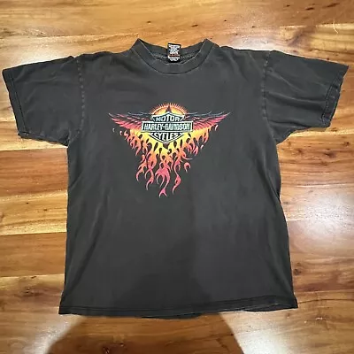 90s Vintage Harley Davidson Motorcyle T Shirt Port Richey Florida Sz L • $22.48