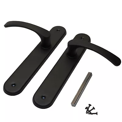 Internal Door Handles Lever Privacy Handle LONG Plate Shape Room Handles Silver • £7.69
