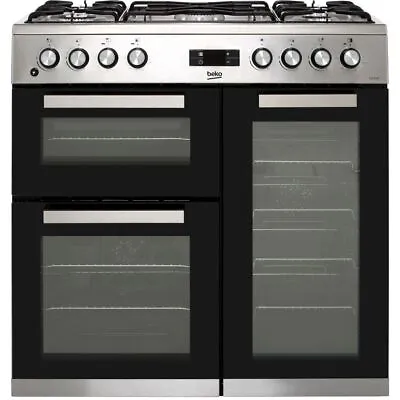 Beko KDVF90X 90cm Dual Fuel Range Cooker 5 Burners Stainless Steel A/A • £769