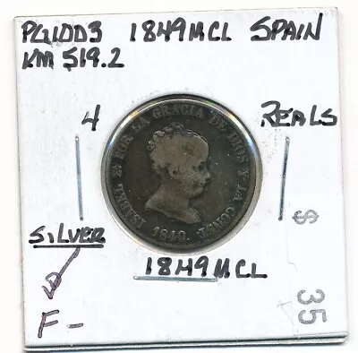 1849 Spain 4 Reales Silver Coin • $25