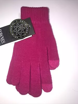 NWT Fownes + Protx2 NordstromTouch Screen Antimicrobial Knit Gloves Fushia Pink • $11.55