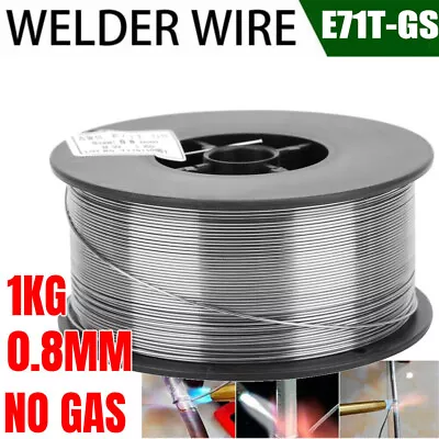 1Kg 0.8mm Gasless Mig Welding Wire E71T-GS Flux Cored Welder Wire Mild Steel UK • £8.80