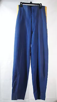 Vintage Marching Band Pants Size 28 Blue With Yellow Stripe • $22