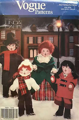 NEW Vogue Sewing Pattern 7878 XMAS CAROLERS Family Stuffed Dolls & Clothes FF • $9.88