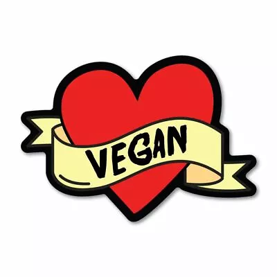 Vegan Heart Tattoo Style Sticker Decal Vegan Plant Vegetarian Food Laptop Planet • $5.99