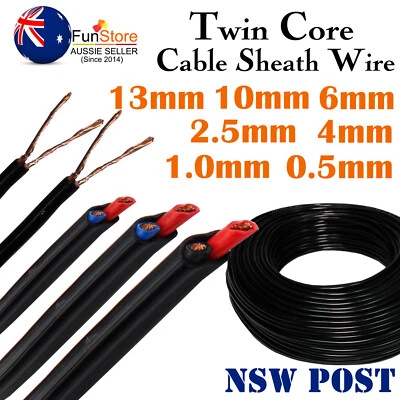 Dual Core Wiring Trailer Boat Solar Copper Battery Cable Twin Sheath Insulation • $30.68