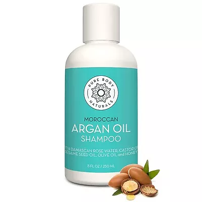 Pure Body Naturals Moroccan Argan Oil Shampoo 8 Fl Oz - Sulfate Free Exp 05/2024 • $14.99