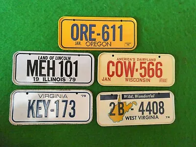 $11.95 • Buy LOT X 5 Vintage 1979 Post Cereal Mini Bicycle License Plates