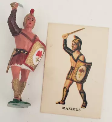 Vintage Marx Warriors Of The World Roman Soldiers Maximus Marius & 1 Card • $12