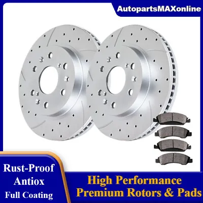 Front Drilled Brake Rotors Brake Pads For Chevy SILVERADO 1500 GMC SIERRA 1500 • $90.09