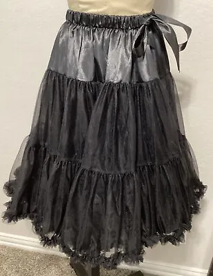 Black Full Petticoat 3 Layers With Elastic Waistband Size Medium • $20.89