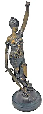 Vintage Bronze Themis Goddess Of Justice Sculpture • $70