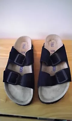 Birkenstock Black Sude Sandals Size 6 New • £19.50