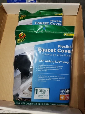 (2) Duck Flexible Outdoor Faucet Cover Winter Insulation Soft Cover 7.5  X 8.75  • £10.40