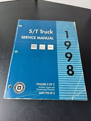 1998 Chevrolet Gmc S/t S T Trucks S10 S15 Jimmy Shop Service Manual Volume 3 • $14.95