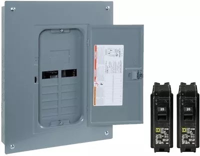 Square-D 125-Amp 12-Space 24-Circuit Indoor Home Main Lug Load Panel Box • $86.08