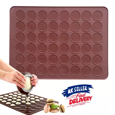 48 Cavities Baking Silicone Macaroon Macaron Sheet Mat Tray Non Stick Mould • £6.29