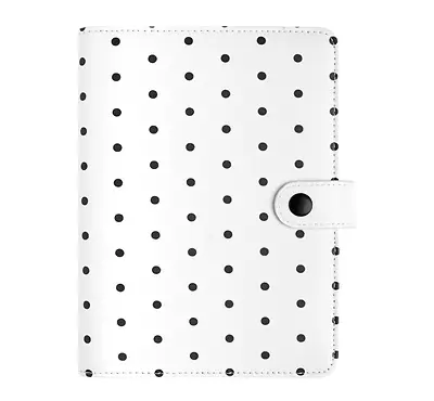 Kikki.k LTD EDITION Black Polka Dot MEDIUM Leather Planner • $34.99