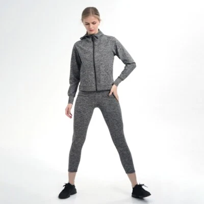 $53.99 • Buy Women 2pcs Sauna Sweat Tracksuit Set Long Sleeve Hooded Coat,Pants Weight Loss 