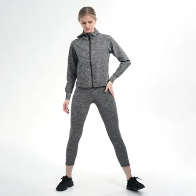 $57.99 • Buy Women Sauna Suit Tracksuit Gym Workout Sweat Set Hooded Zipper Coat,Pants M-3XL