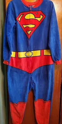 Superman DC Comics Blue Superman Suit Pajamas One Piece Sleepwear Mens Small • $28