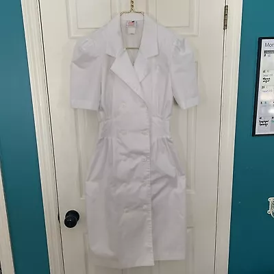Peaches White Uniform Nurses Dress Vintage Size 10 • $16