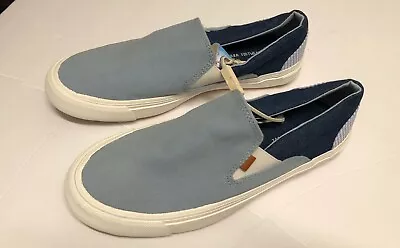 New Zara Blue Fabric Plimsolls Contrast Colors Cotton Size Usa 13.5 Kids • $16.49