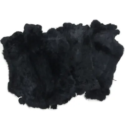 Black Rabbit Pelt Natural Hide Genuine Fur Soft LARP Costume Cosplay Materials • $20