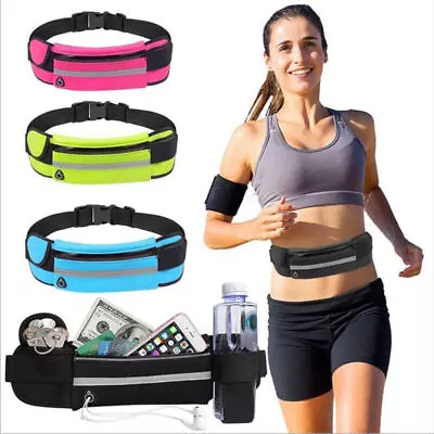 Running Belt Unisex Sport Jogging Phone Keys Mobile Travel Money Bum Bag Waist • £3.49