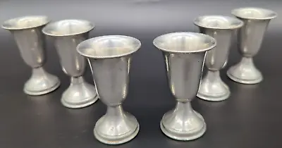 Set Of 6 Vintage Pewter Goblets • $30