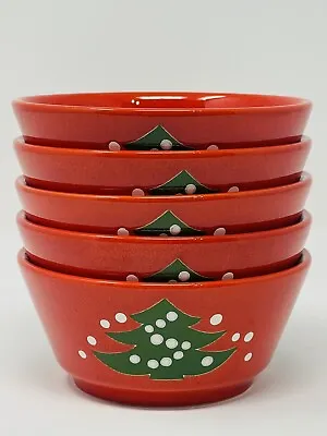 5 Waechtersbach CHRISTMAS TREE 5  Soup Cereal 10oz Bowl Red Green White Germany • $89