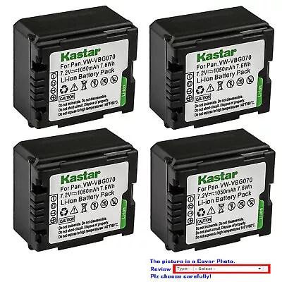 Kastar VW-VBG070 Replacement Battery For Panasonic SDR-H60P SDR-H68GK SDR-H79 • $39.99