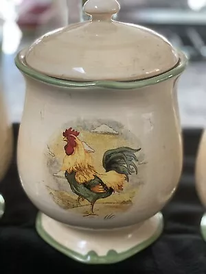 Gibson Royal Rooster 9  10  11  Canister Cookie Jars Hand Painted Beige Set • $69.99
