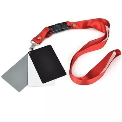 3in1 Digital 18% Gray/ White /Black Card Set Photography Exposure Balance Strap • £3.59